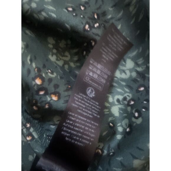 NWT IKKS 36 Satin Floral Mini Dress Ruffles Button Accent - Picture 6 of 10